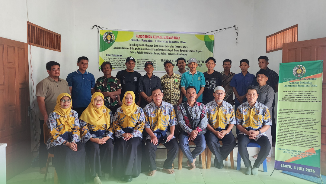 Dosen USU Meluncurkan Program Desa Binaan di Simalungun untuk Meningkatkan Kemandirian Peternak Lewat Pengolahan Limbah dan Pakan